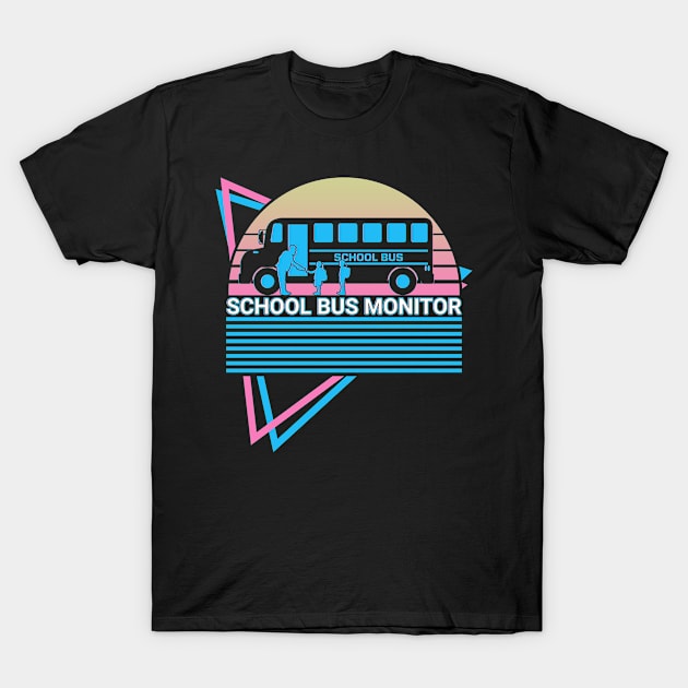 School Bus Monitor Retro T-Shirt by Alex21